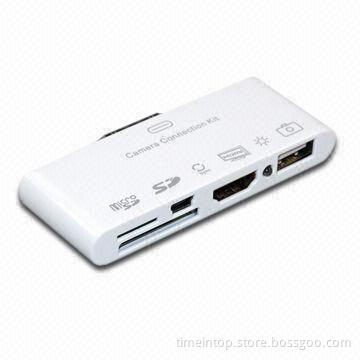 5-in-1 Multi-card Reader for New iPad/iPhone 4S, with USB, microSD and HDMI Port, Supports iOS6.0